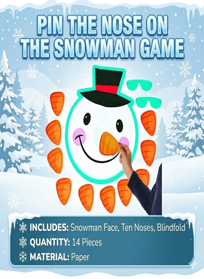 OTC Pin The Nose on The Snowman Christmas Holiday Party Game with Blindfold & Instructions - Image 2